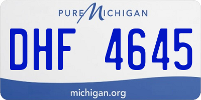 MI license plate DHF4645