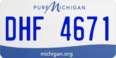 MI license plate DHF4671