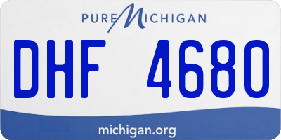 MI license plate DHF4680