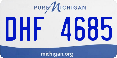 MI license plate DHF4685