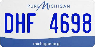 MI license plate DHF4698