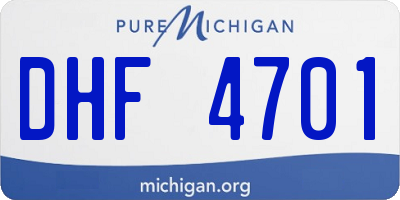 MI license plate DHF4701