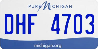 MI license plate DHF4703