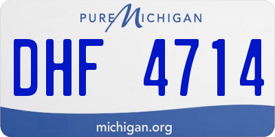 MI license plate DHF4714