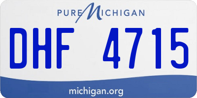 MI license plate DHF4715