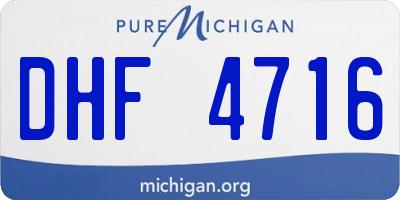MI license plate DHF4716