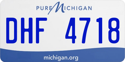 MI license plate DHF4718