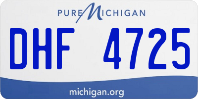 MI license plate DHF4725