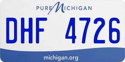 MI license plate DHF4726