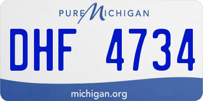 MI license plate DHF4734
