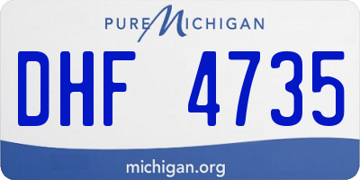 MI license plate DHF4735