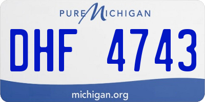 MI license plate DHF4743