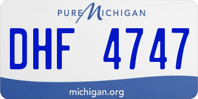 MI license plate DHF4747