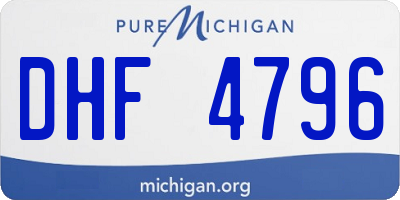 MI license plate DHF4796