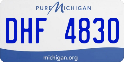 MI license plate DHF4830