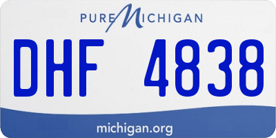 MI license plate DHF4838