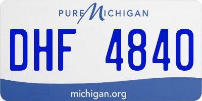 MI license plate DHF4840