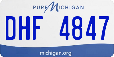 MI license plate DHF4847
