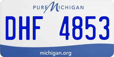 MI license plate DHF4853