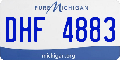 MI license plate DHF4883