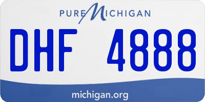 MI license plate DHF4888