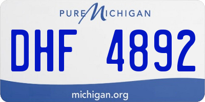 MI license plate DHF4892