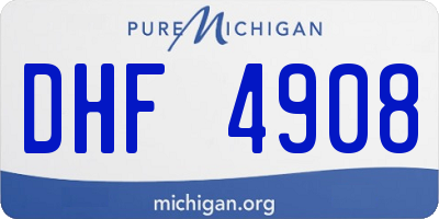 MI license plate DHF4908