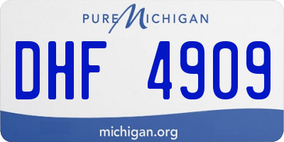 MI license plate DHF4909