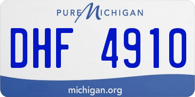 MI license plate DHF4910