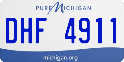 MI license plate DHF4911