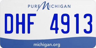 MI license plate DHF4913
