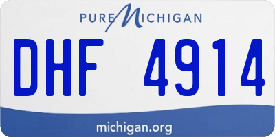 MI license plate DHF4914