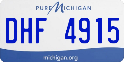 MI license plate DHF4915