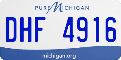 MI license plate DHF4916