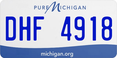 MI license plate DHF4918