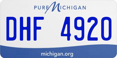 MI license plate DHF4920