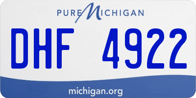 MI license plate DHF4922