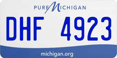 MI license plate DHF4923