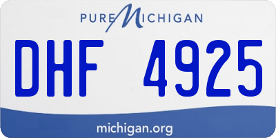 MI license plate DHF4925