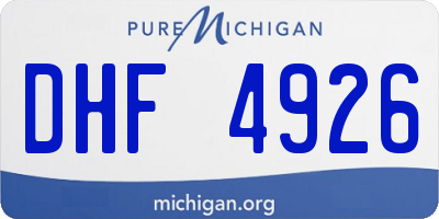 MI license plate DHF4926