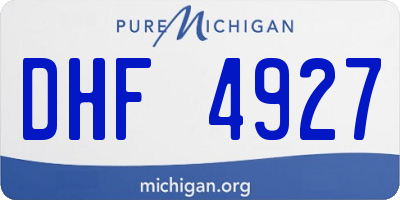 MI license plate DHF4927