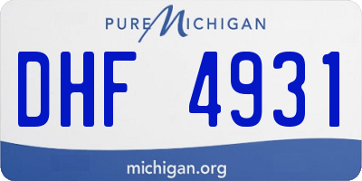 MI license plate DHF4931