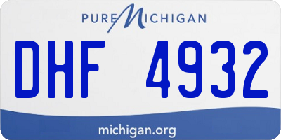 MI license plate DHF4932