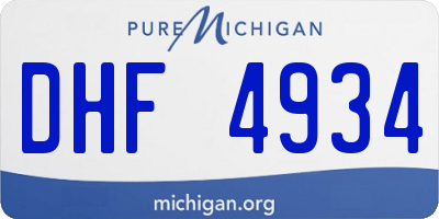 MI license plate DHF4934