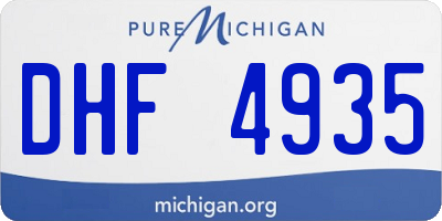 MI license plate DHF4935