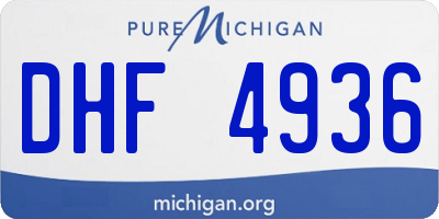 MI license plate DHF4936