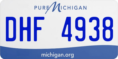 MI license plate DHF4938