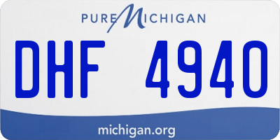 MI license plate DHF4940