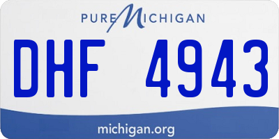 MI license plate DHF4943