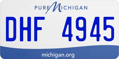 MI license plate DHF4945